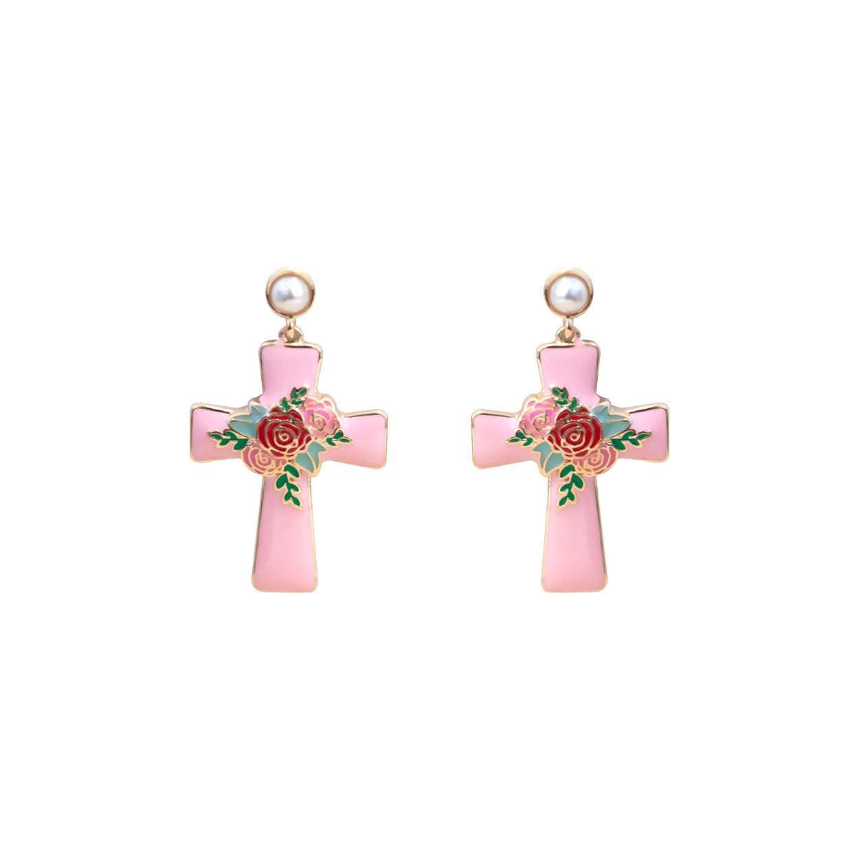 Floral Cross Earring #12-28360