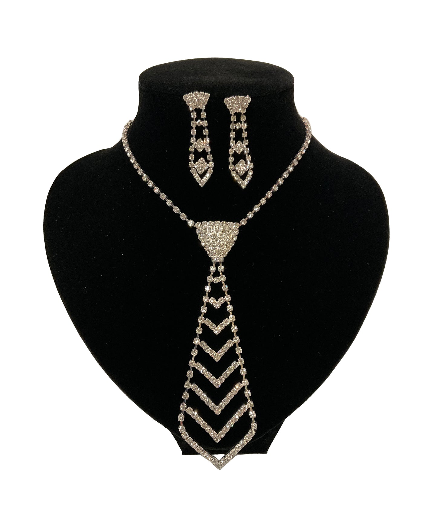 Tie Necklace Earring Set #66-12201