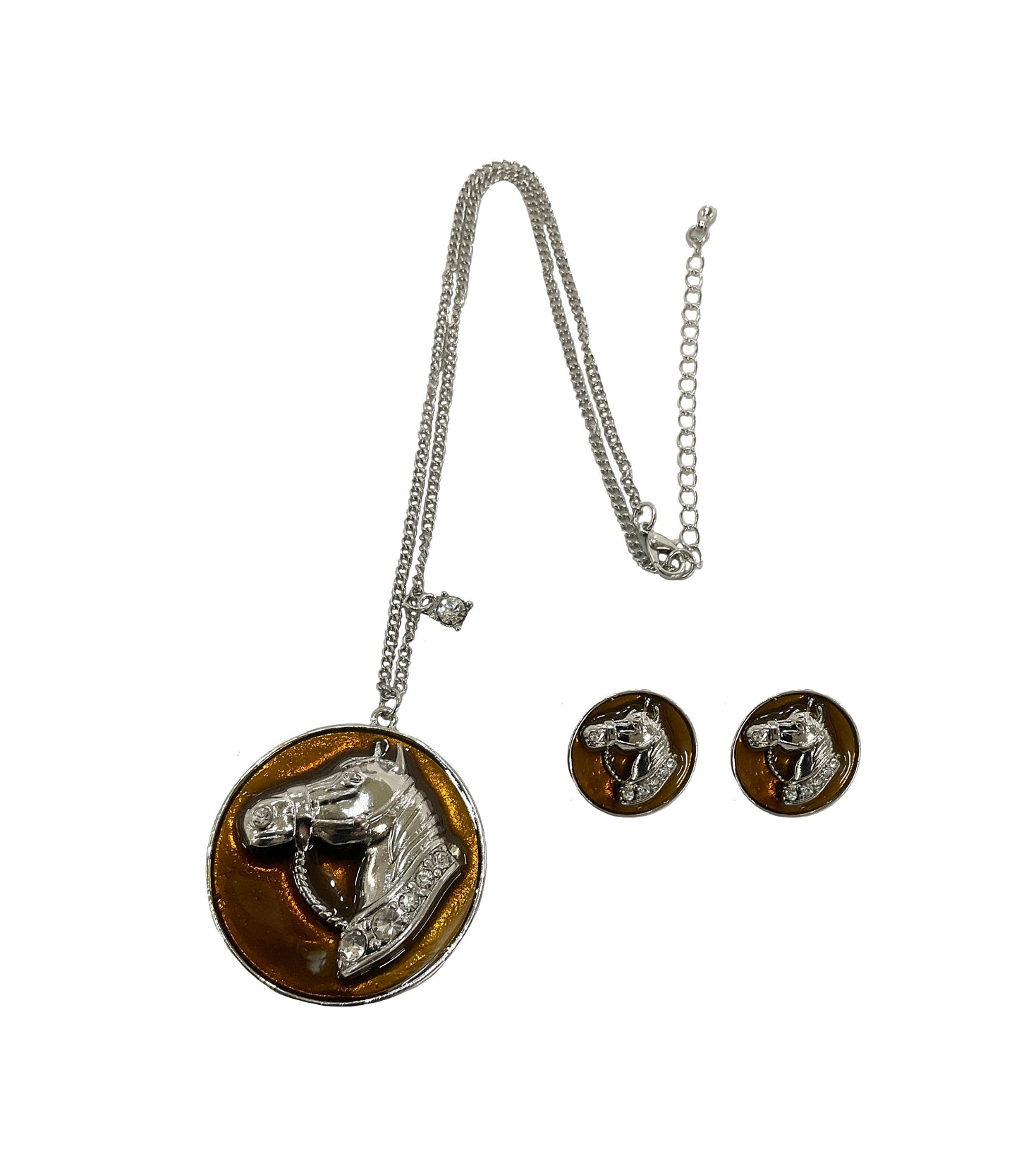 Horse Necklace Earring Set #12-14081
