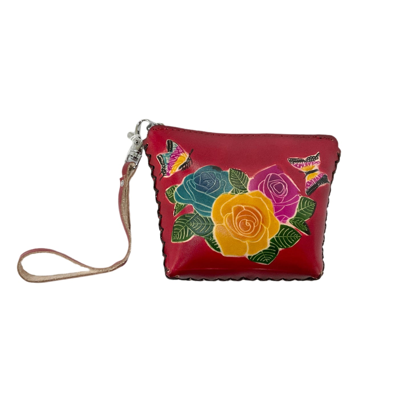 Leather Floral Coin Purse #88-2518FL