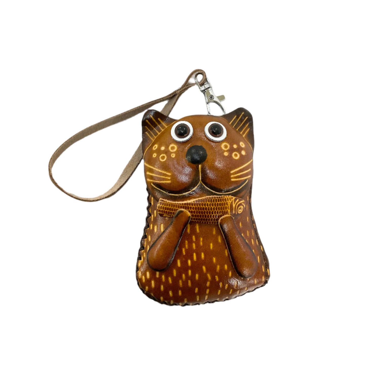 Leather Fish Cat Coin Purse #88-2518C2