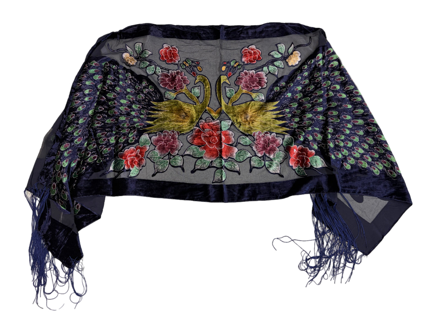 Peacock Velvet Scarf #89-12440ID