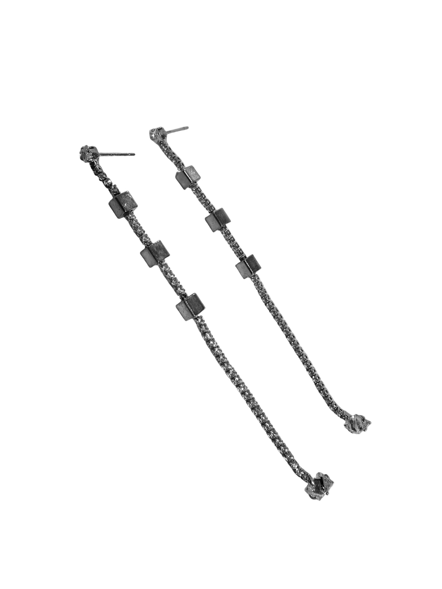 Cubic Zirconia Cube Earring