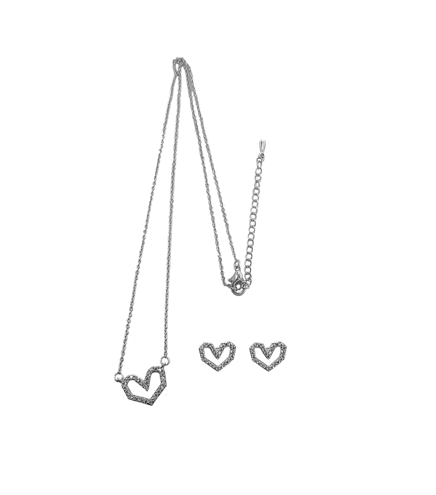 Heart Outline Necklace Set #60-0313