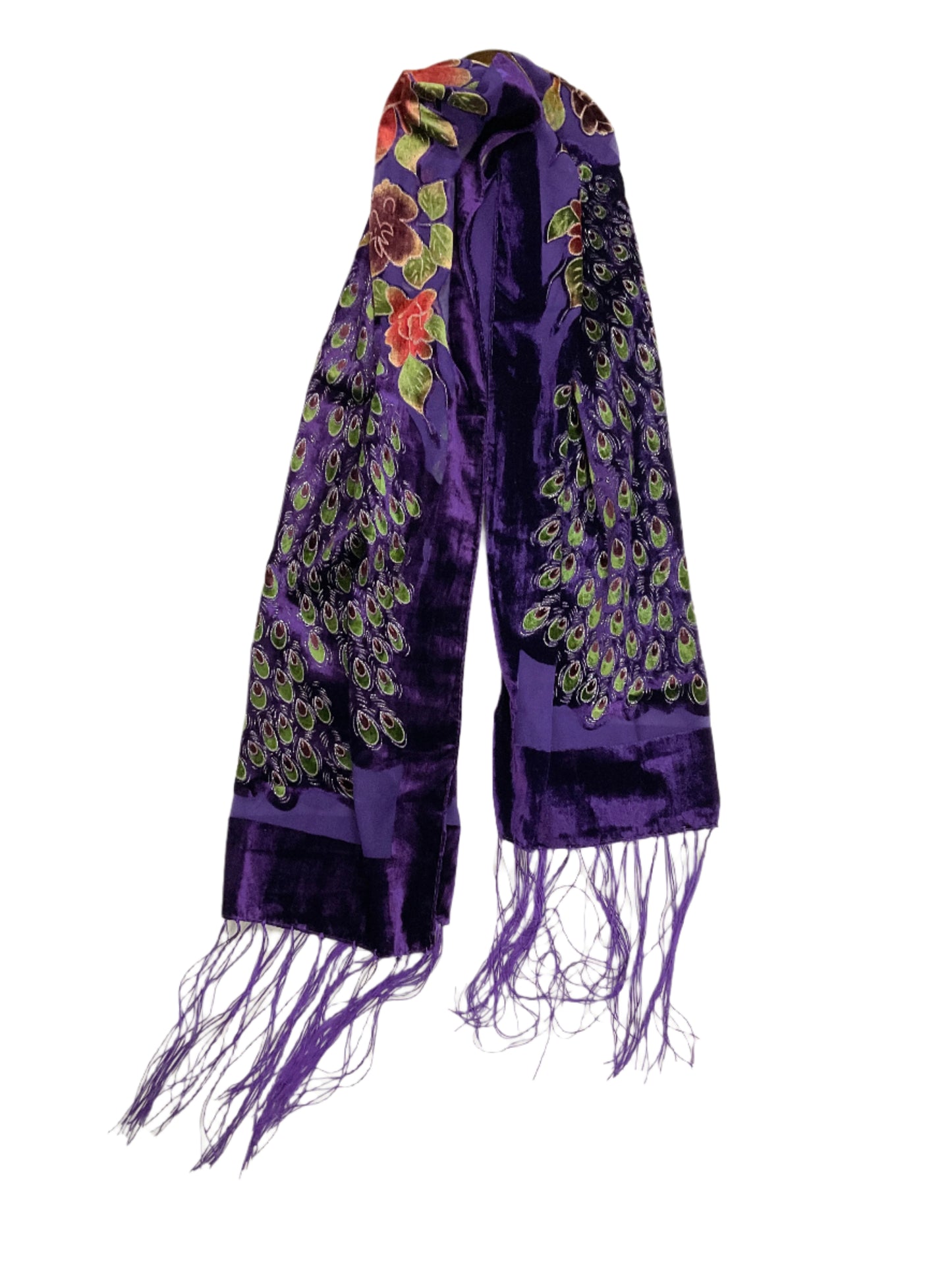 Peacock Velvet Scarf #89-12440PP
