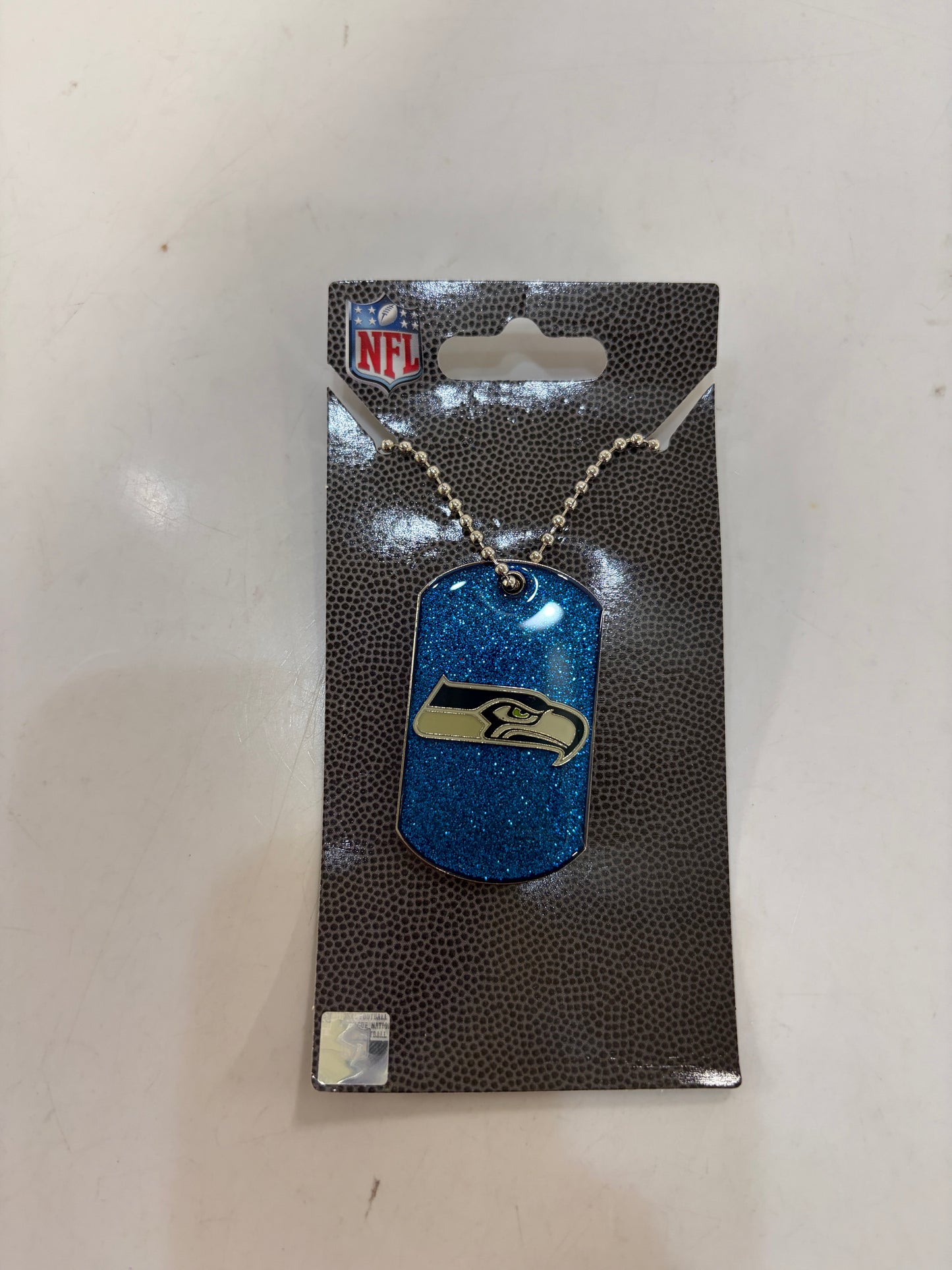 Seahawks Glitter Dog Tag Necklace #76-4150163