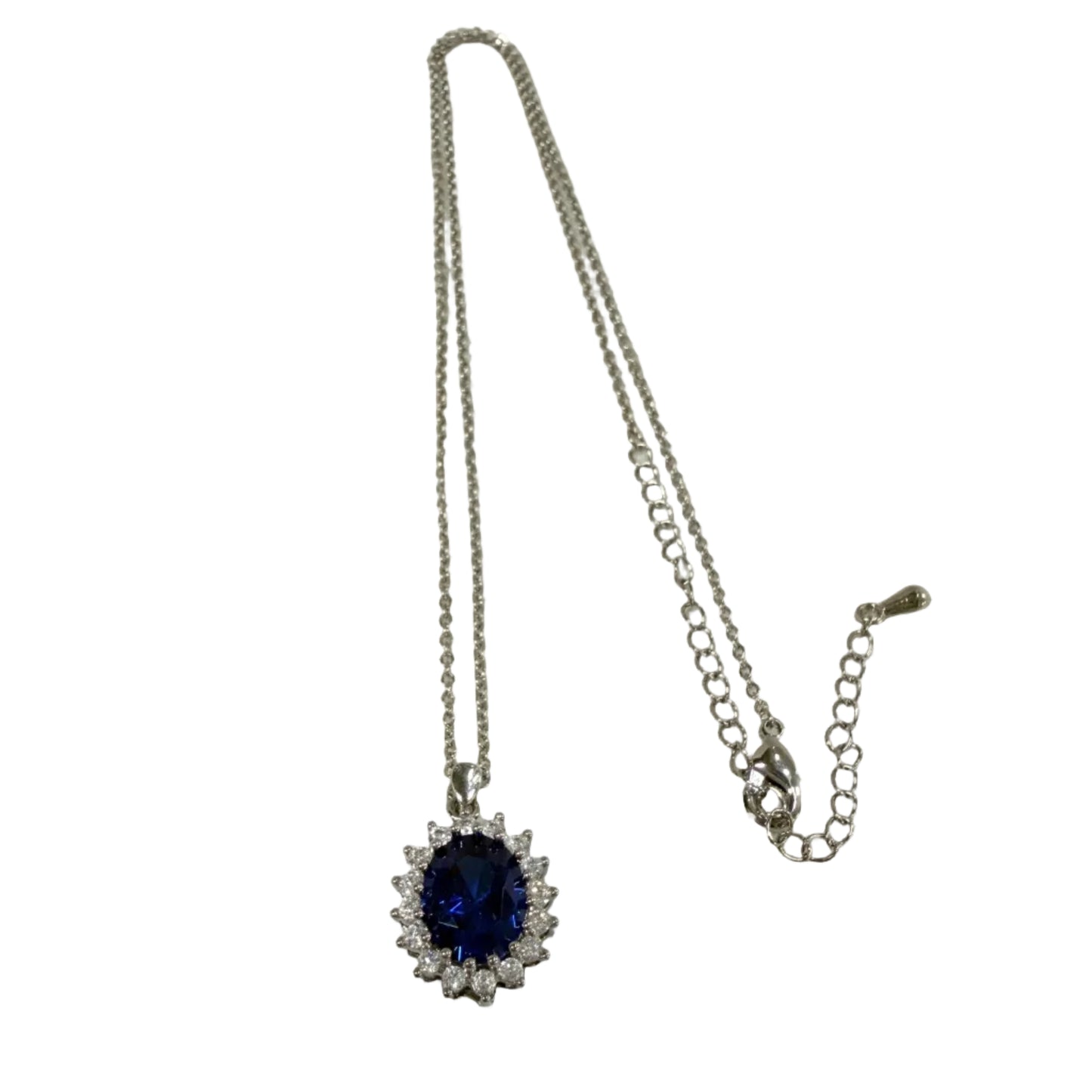 Halo Stone CZ Necklace #10-19023SA
