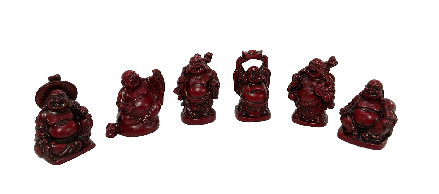 1 Piece Red Resin Buddha Figurine Assortment