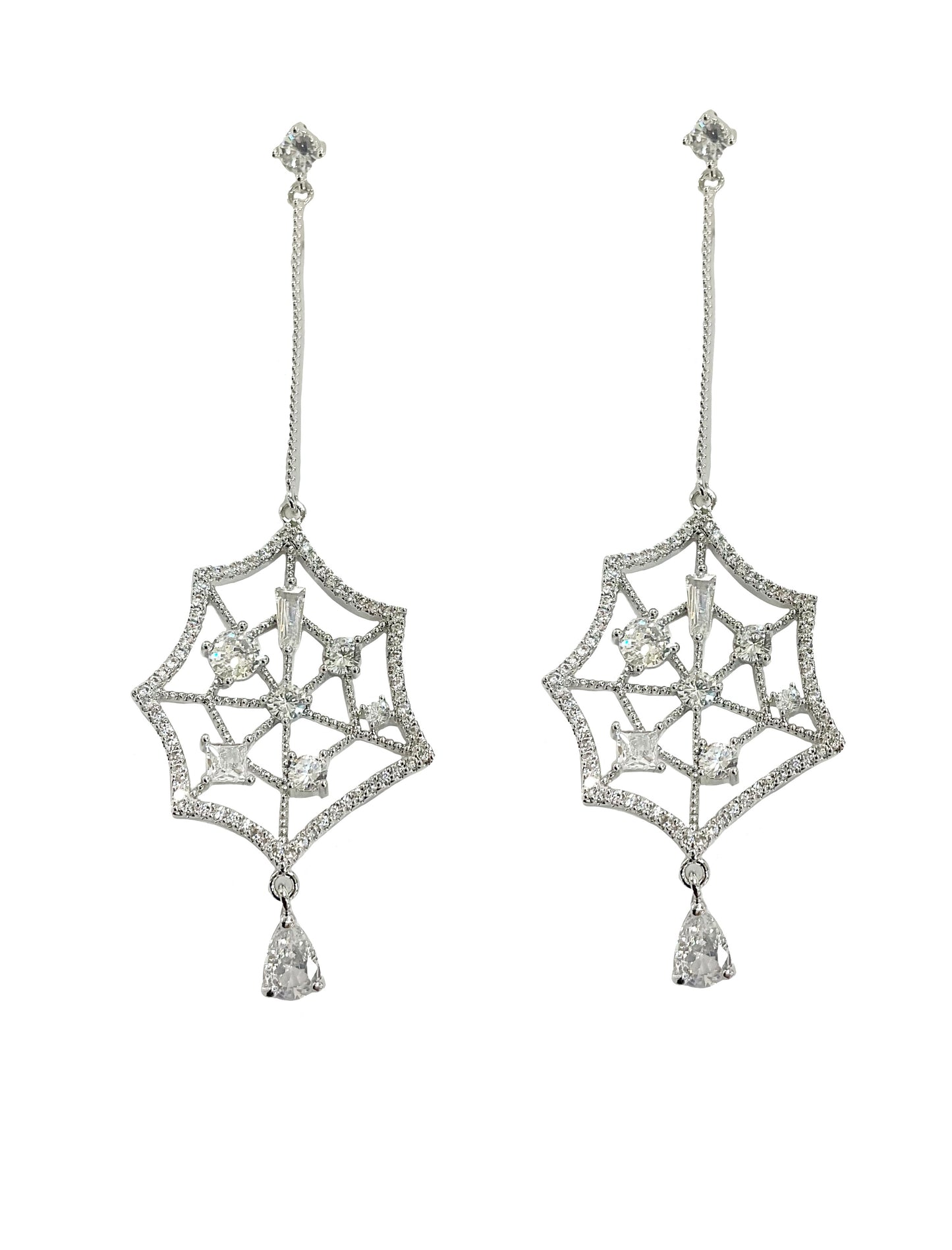 CZ Spider Web Earring #10-1532
