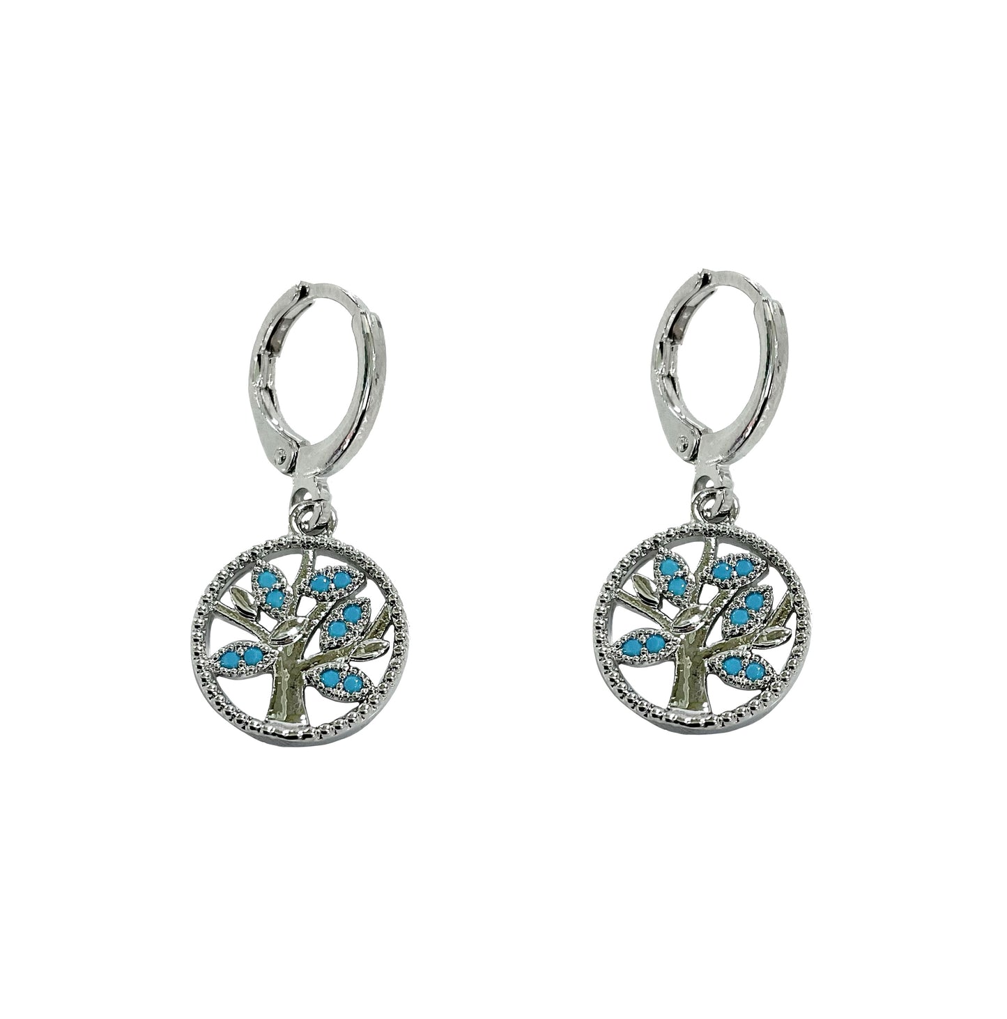 CZ Tree of Life Huggie Earring #10-1449