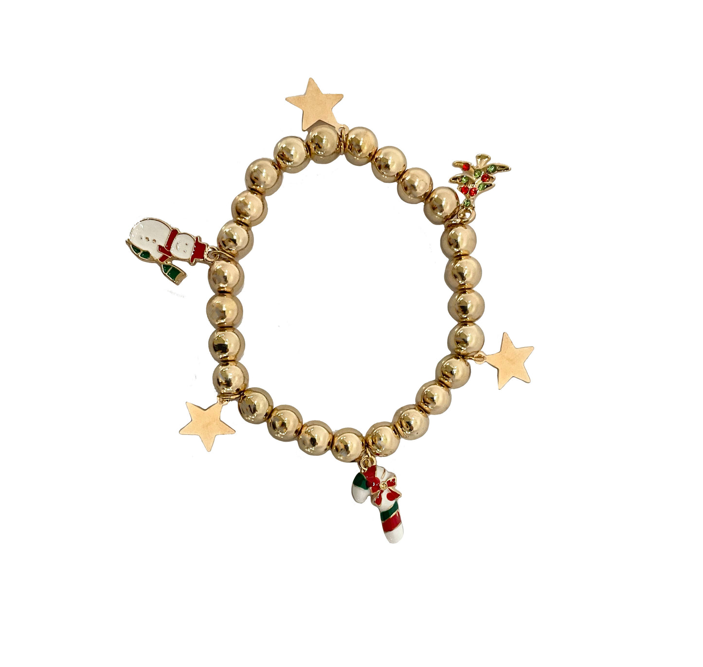 Christmas Beaded with Charms Bracelet