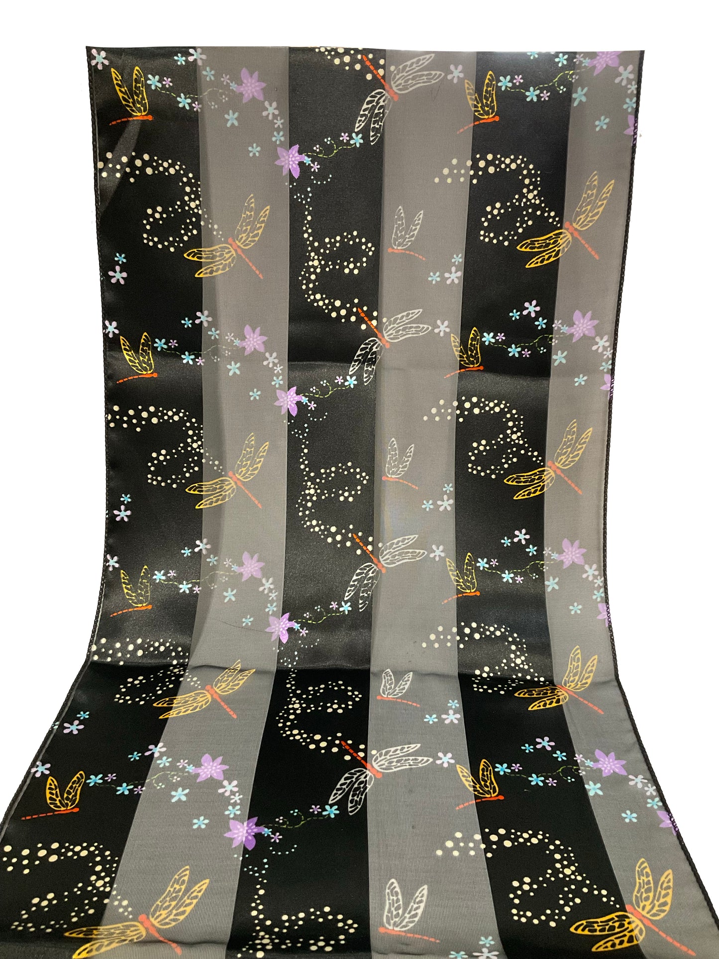 Dragonflies Satin Scarf #ON-1562BK (Black)