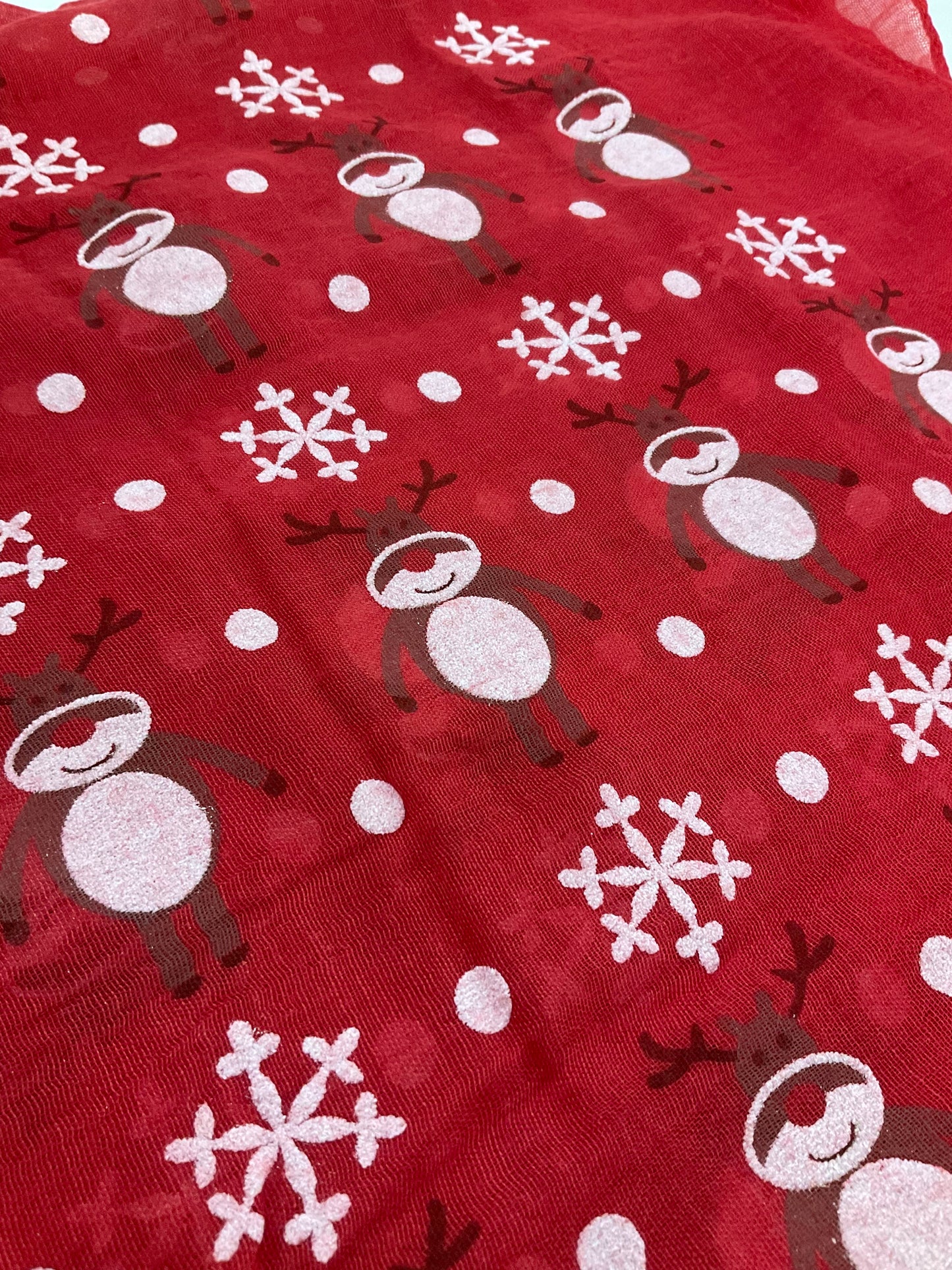 Reindeer Oblong Scarf (Red) #88-2913RD