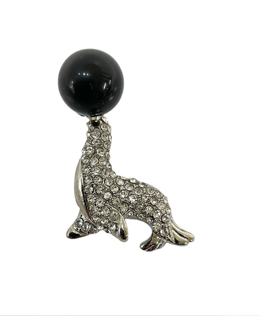 Seal with Black Pearl Ball Pin#66-12015BK