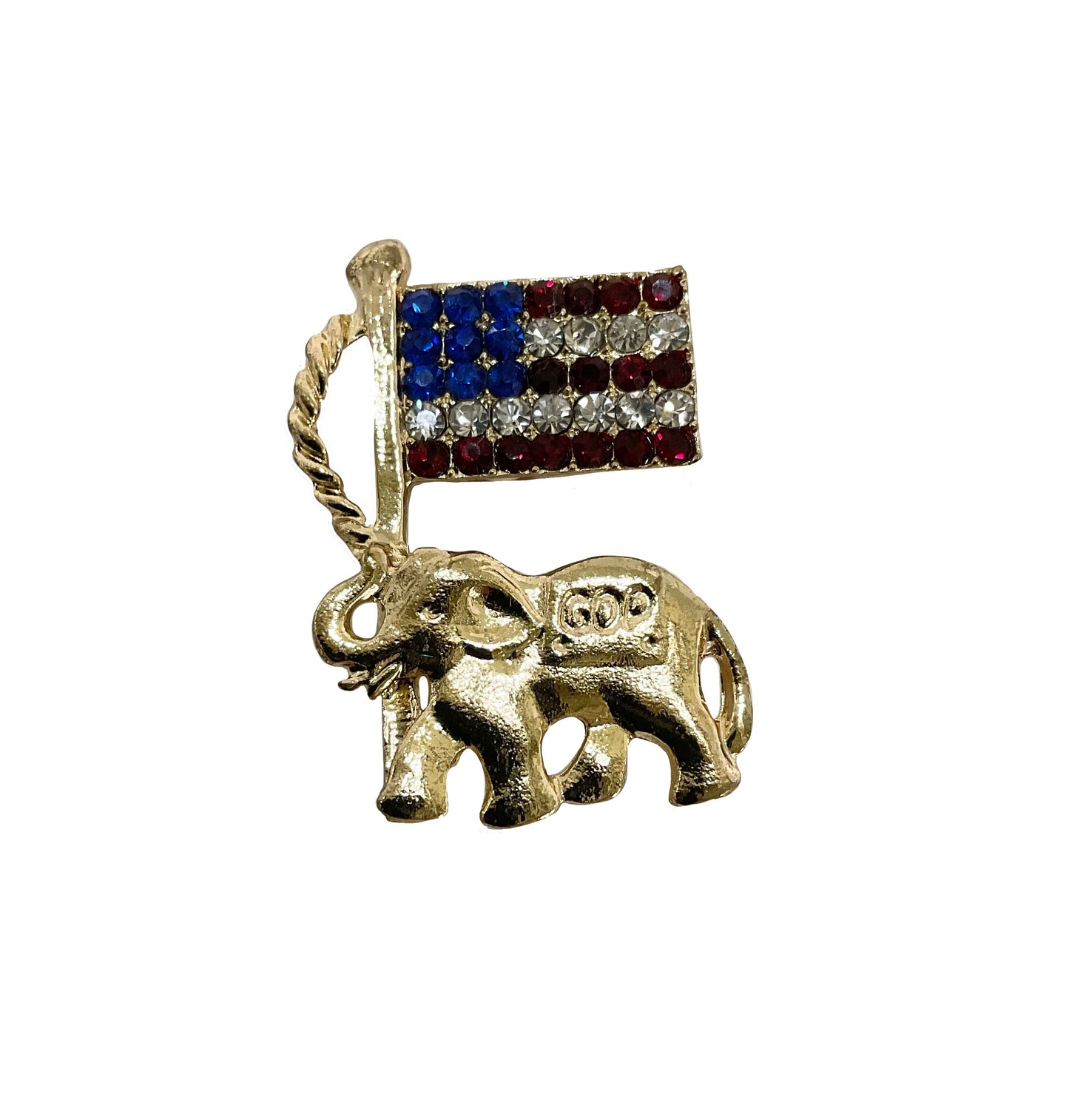 GOP Elephant with US Flag Pin #66-12032