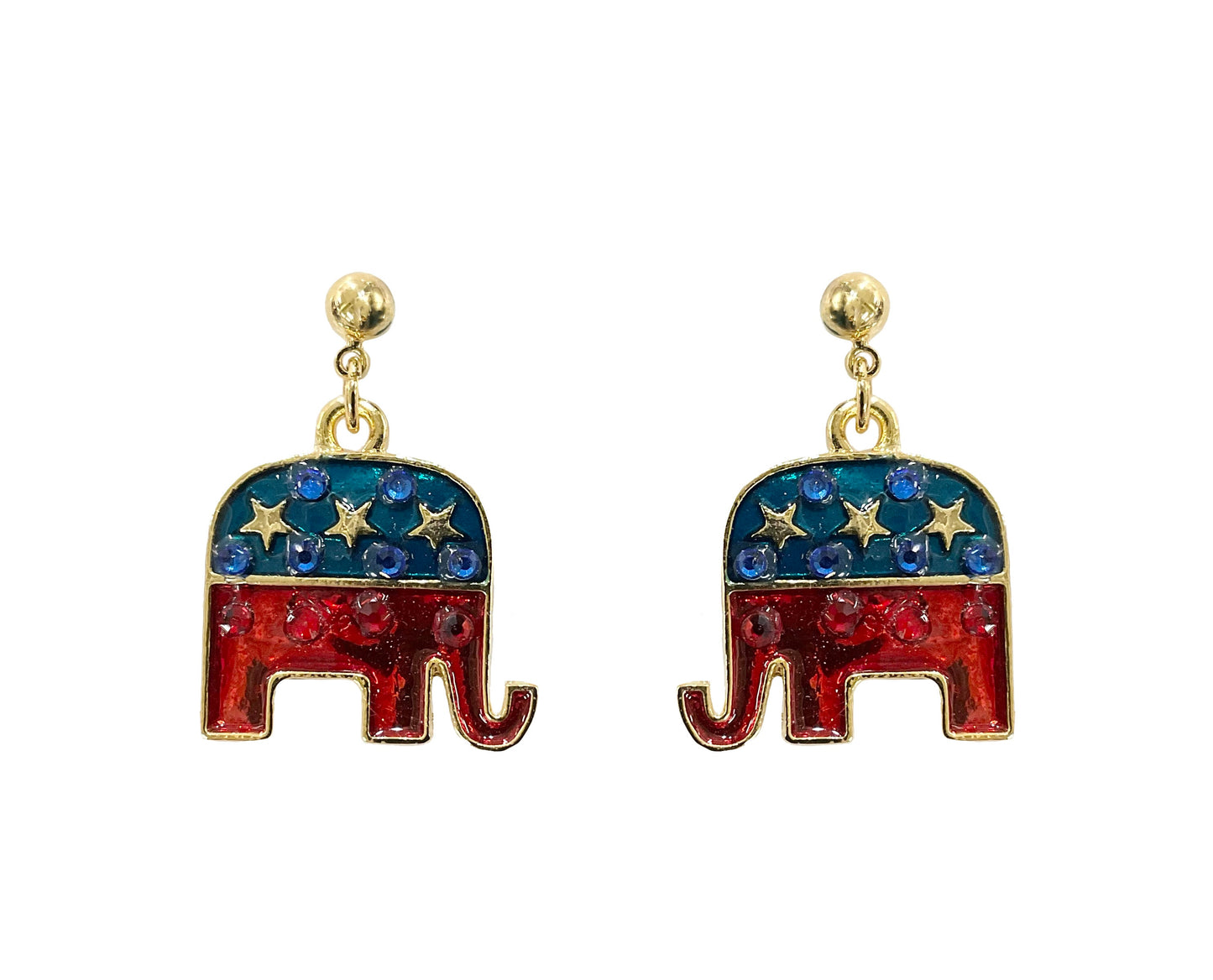 GOP Elephant Dangling Earrings #19-141274