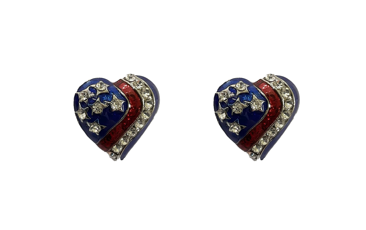 Heart Red White Blue July Earring #86-24736
