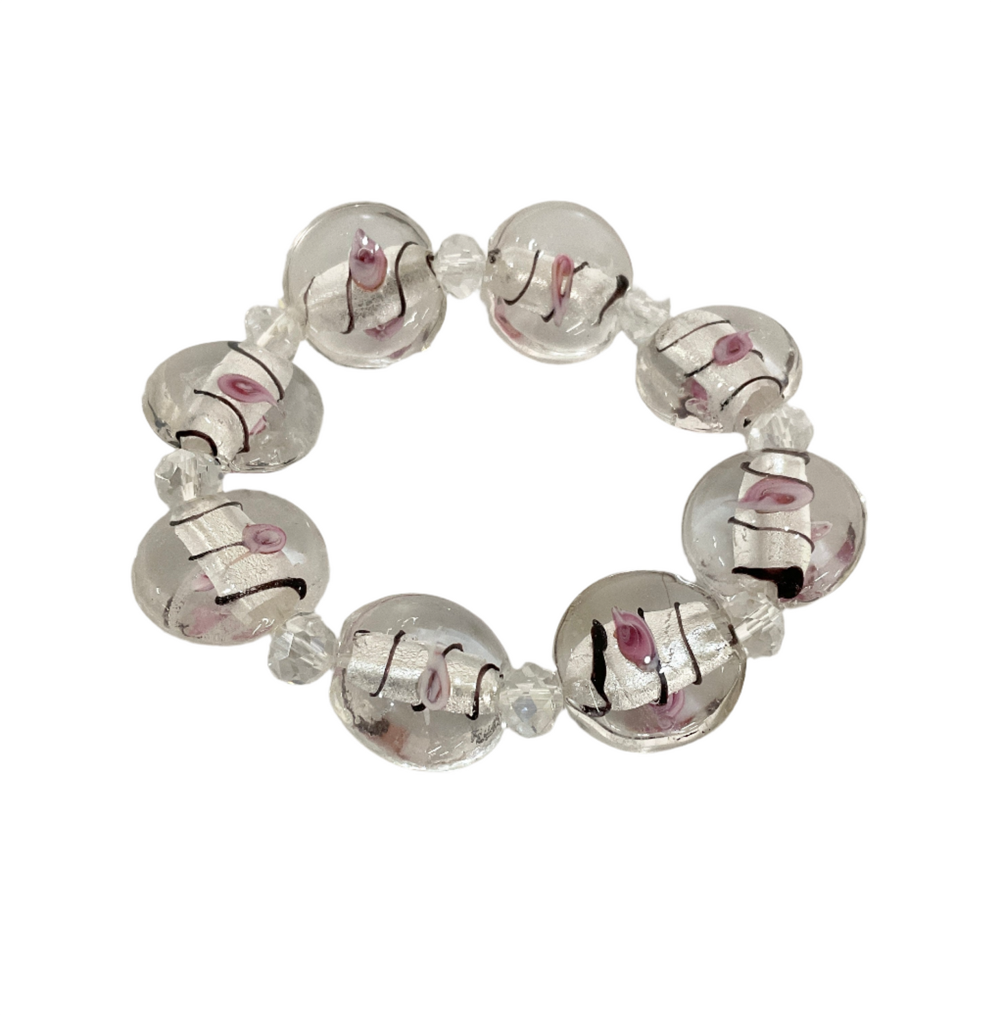 Glass Beaded Bracelet Clear