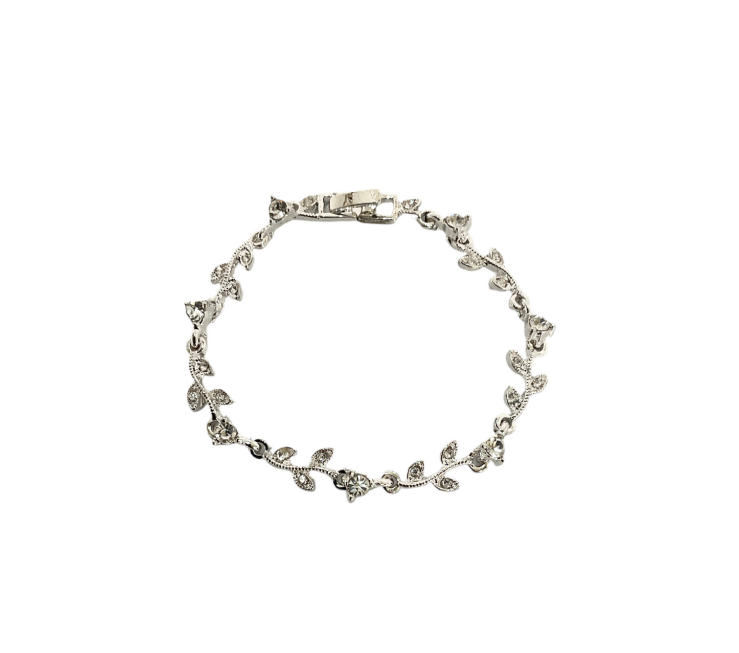 Rhinestone Floral Bracelet #33-10144