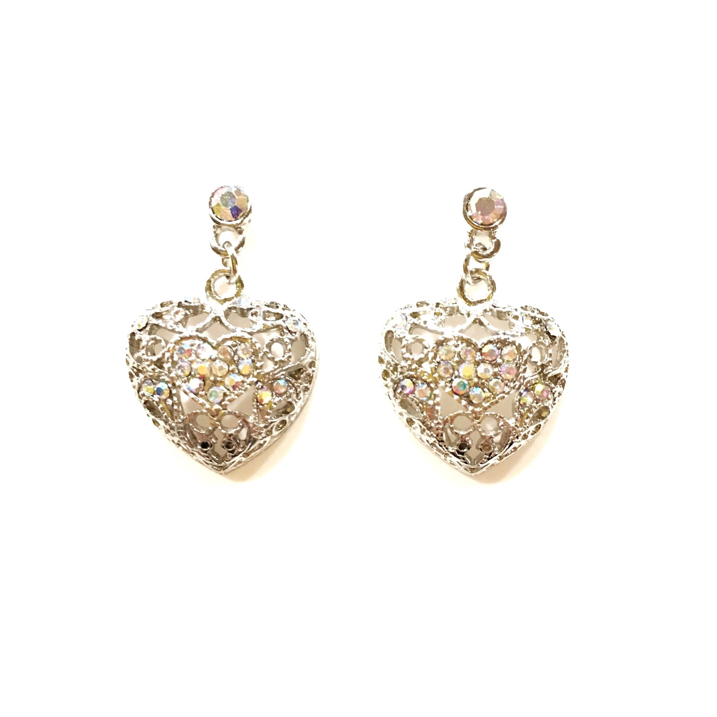 Heart Earrings #19-140213AB (Aurora Borealis)