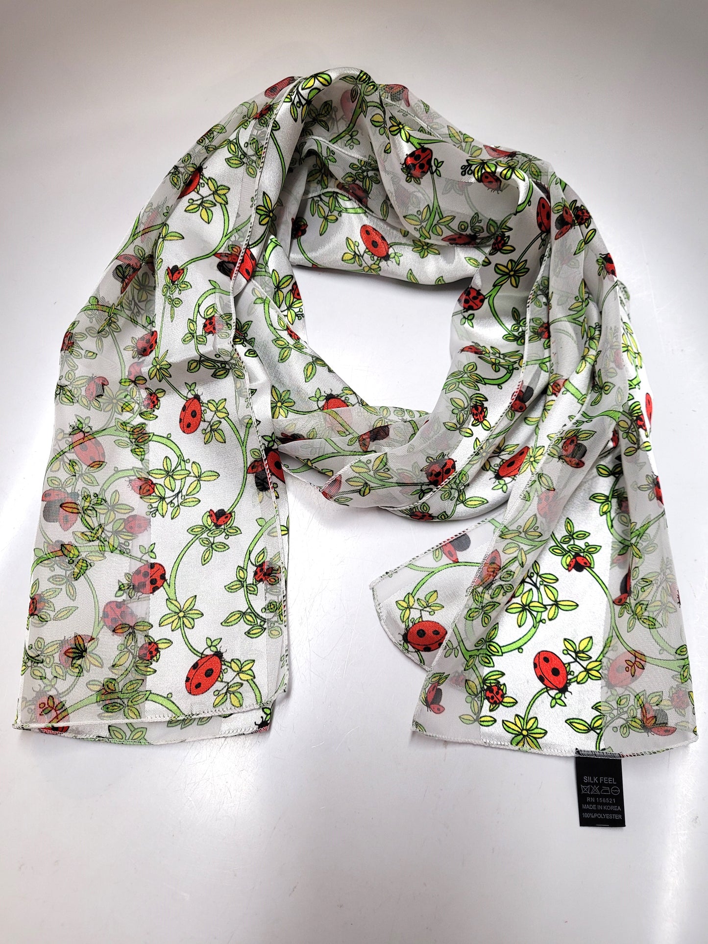 Ladybug Satin Scarf #OH-1532WH