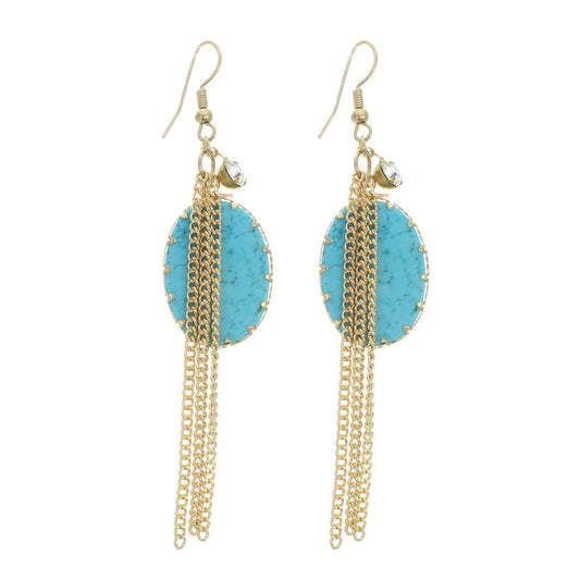Turquoise Chain Earrings #12-24180
