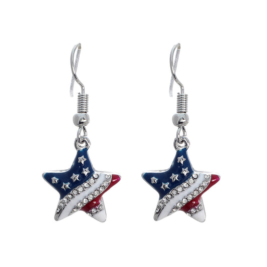 Flag Star Earrings #12-24614