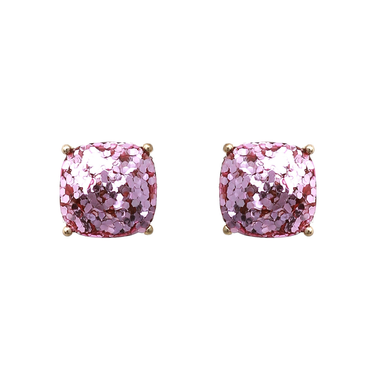 Sparkle Stone Earrings #12-24865PKGD (Pink/Gold)