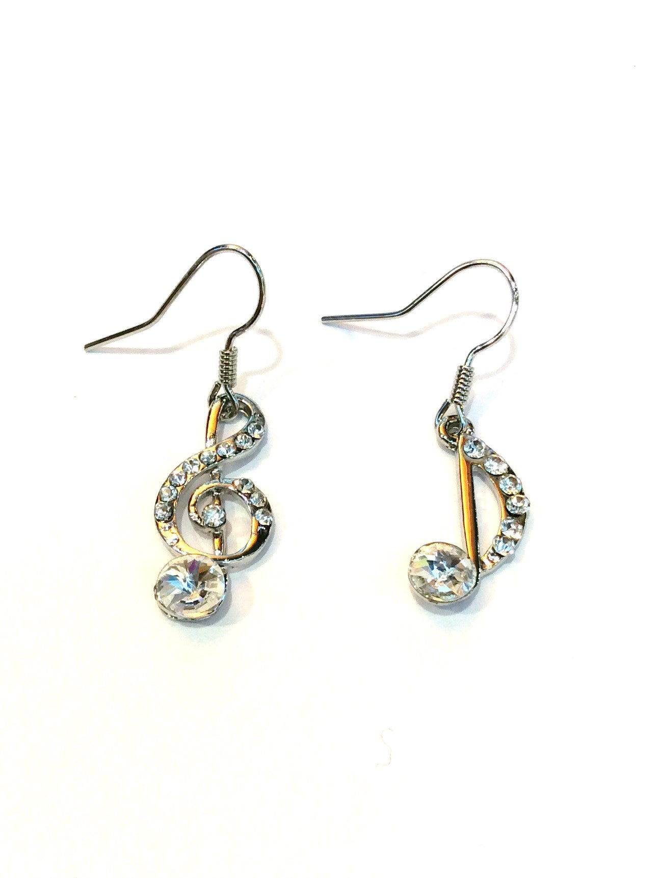 Treble Clef/Music Note Dangling Earrings #28-11149CL