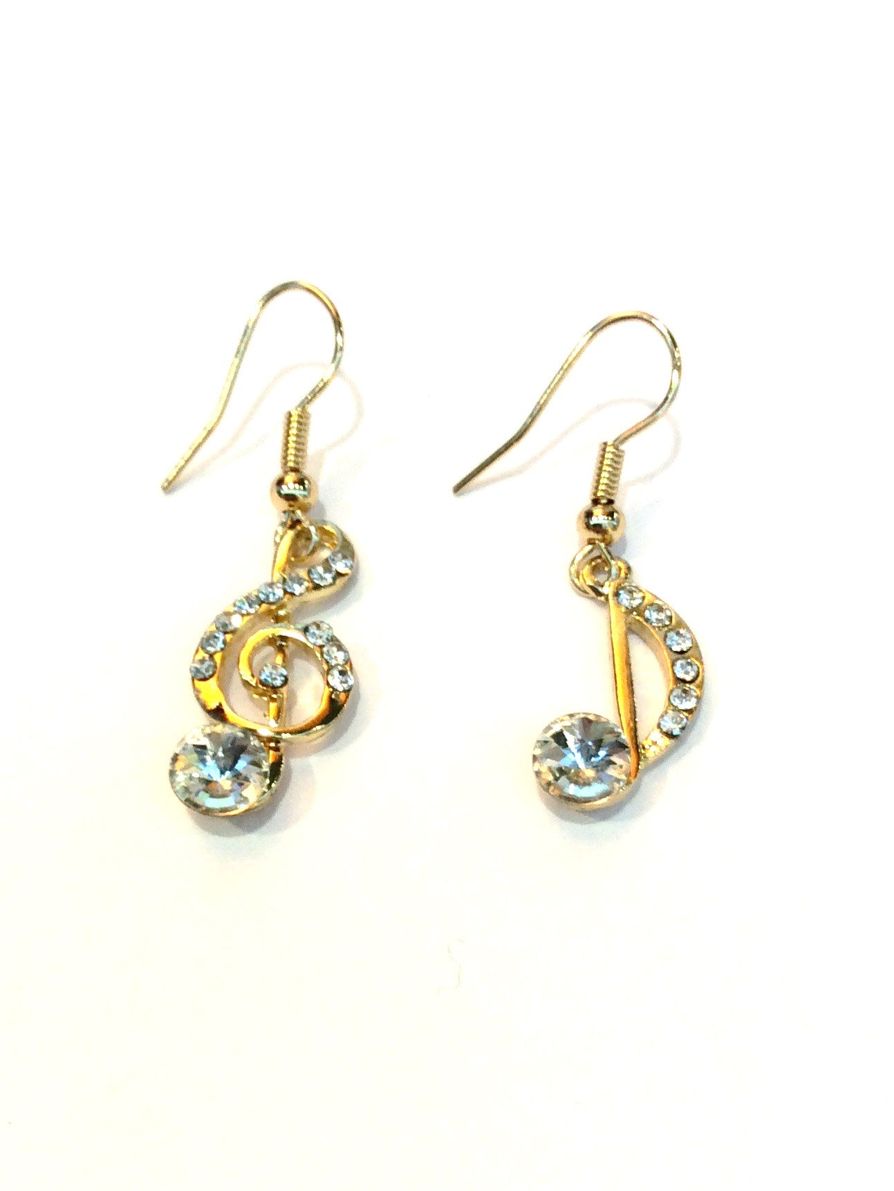 Treble Clef/Music Note Dangling Earrings #28-11149GD