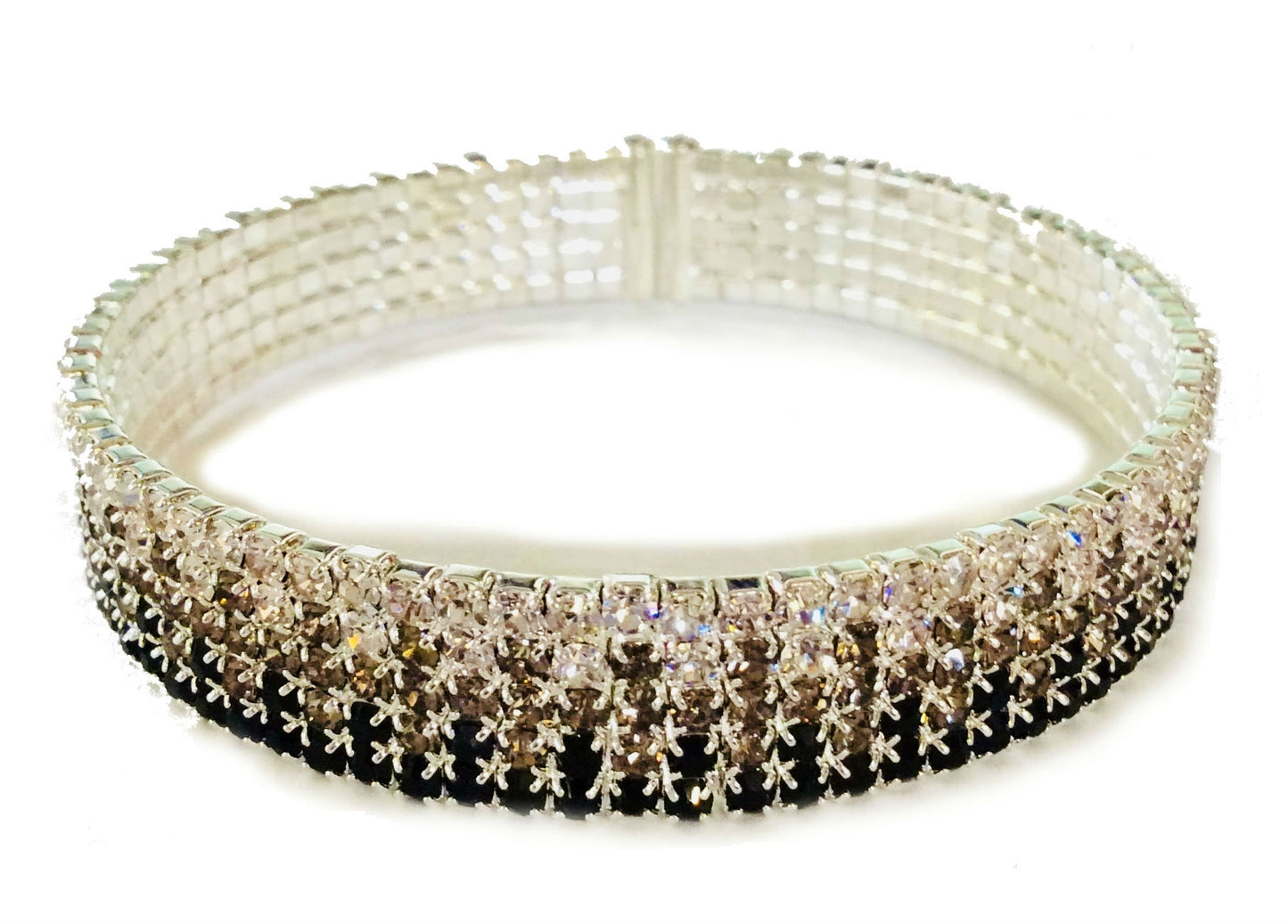 5-Row Tiny Rhinestone Open End Bracelet #12-82641BK