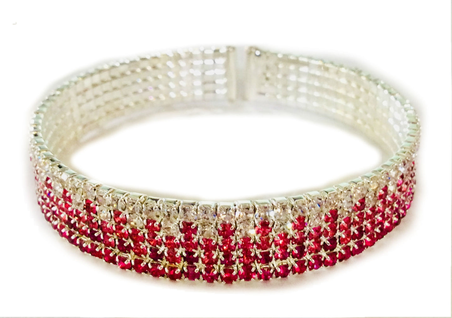 5-Row Tiny Rhinestone Open End Bracelet #12-82641PK