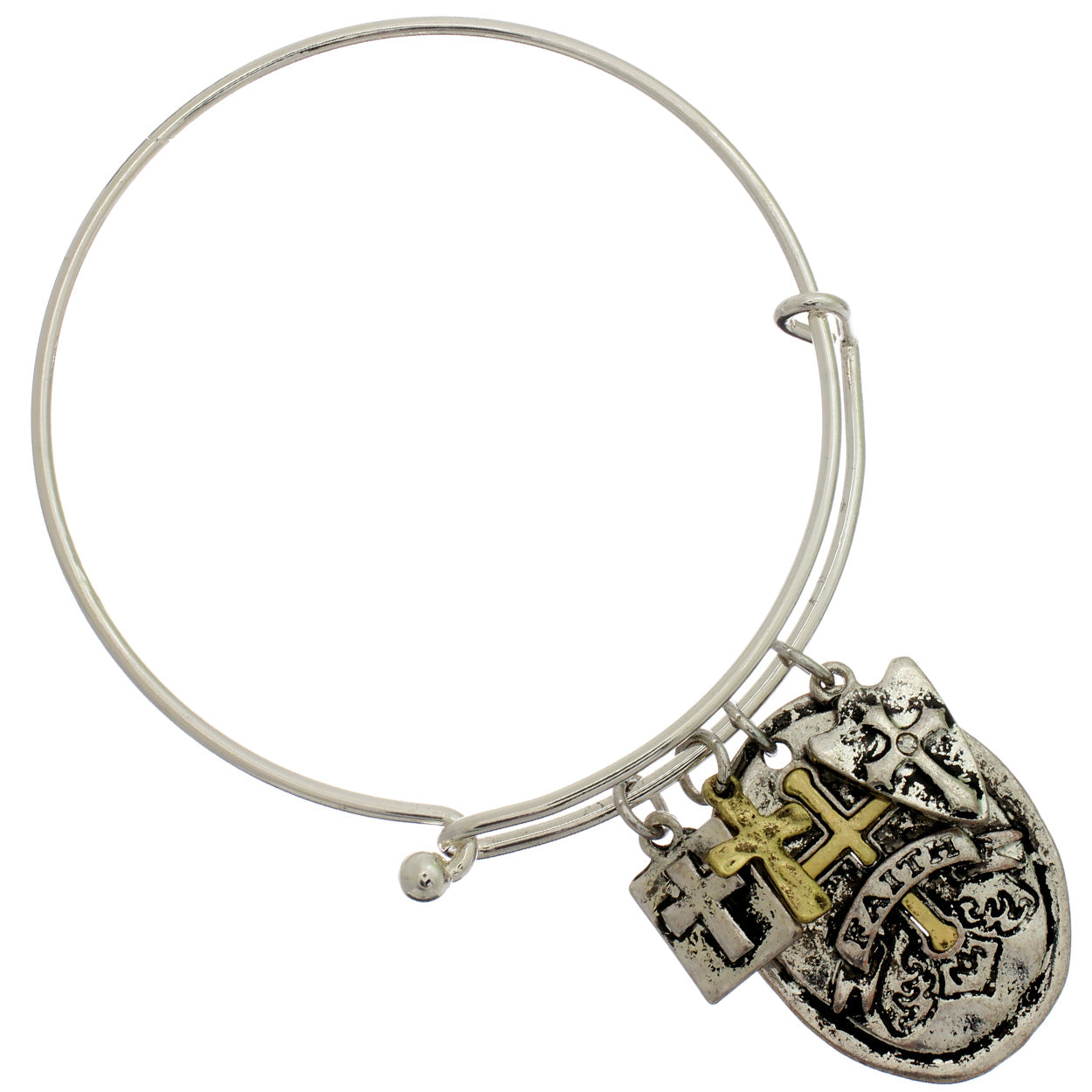 Wire Charm Bracelet Cross #12-82496