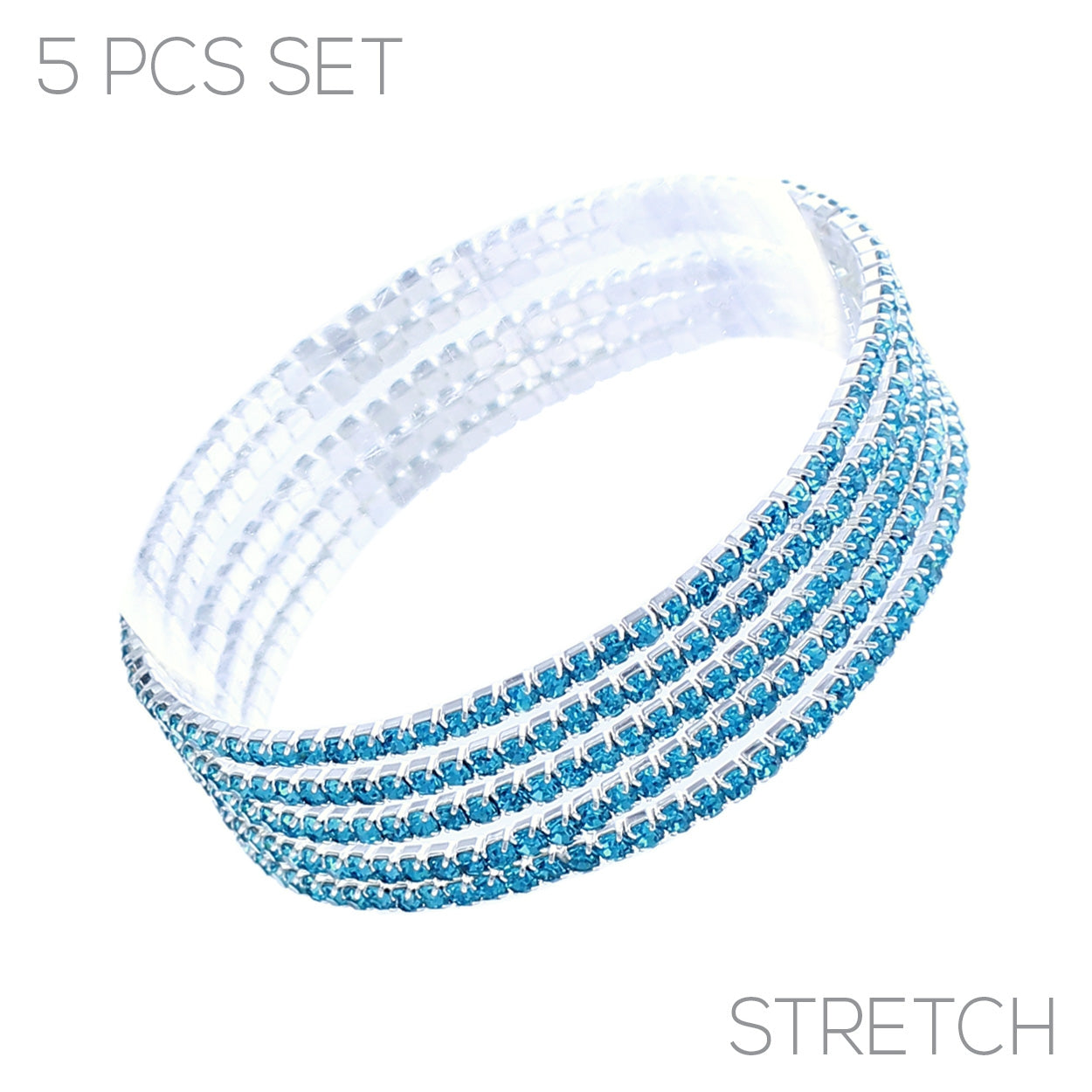 5-Strand Stretch Bracelet #12-83018LSA (Light Sapphire)