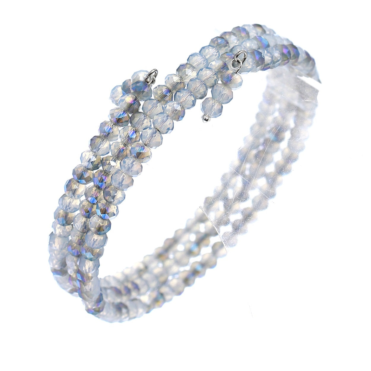 Beaded Wire Bracelet #12-83380GY (Gray)