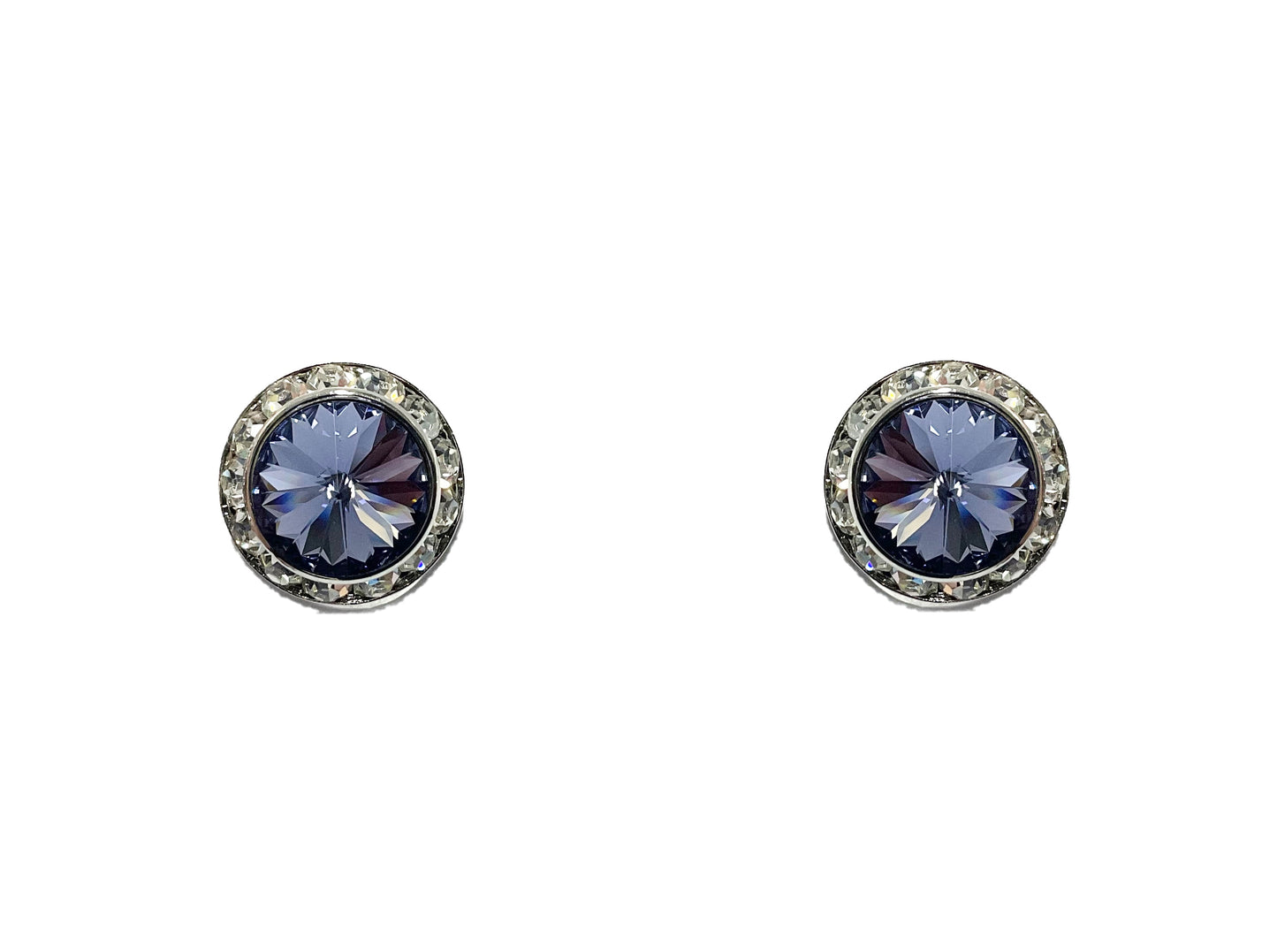 Round CRYSTAL Clip Earrings#12-40007TZ