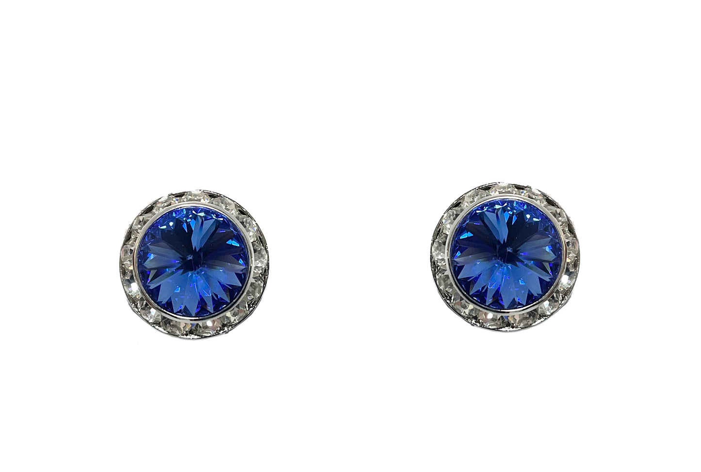 Round CRYSTAL Clip Earrings#12-40007SA