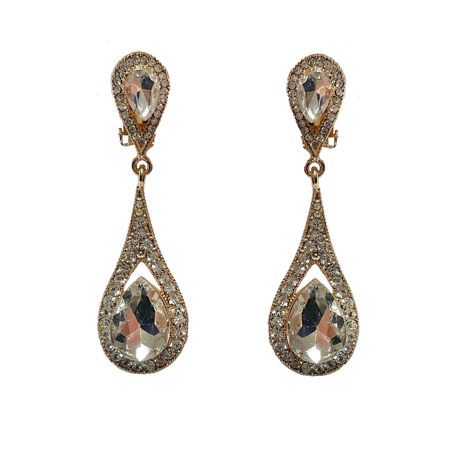 Tear Drop Clip Earring #12-23989GD