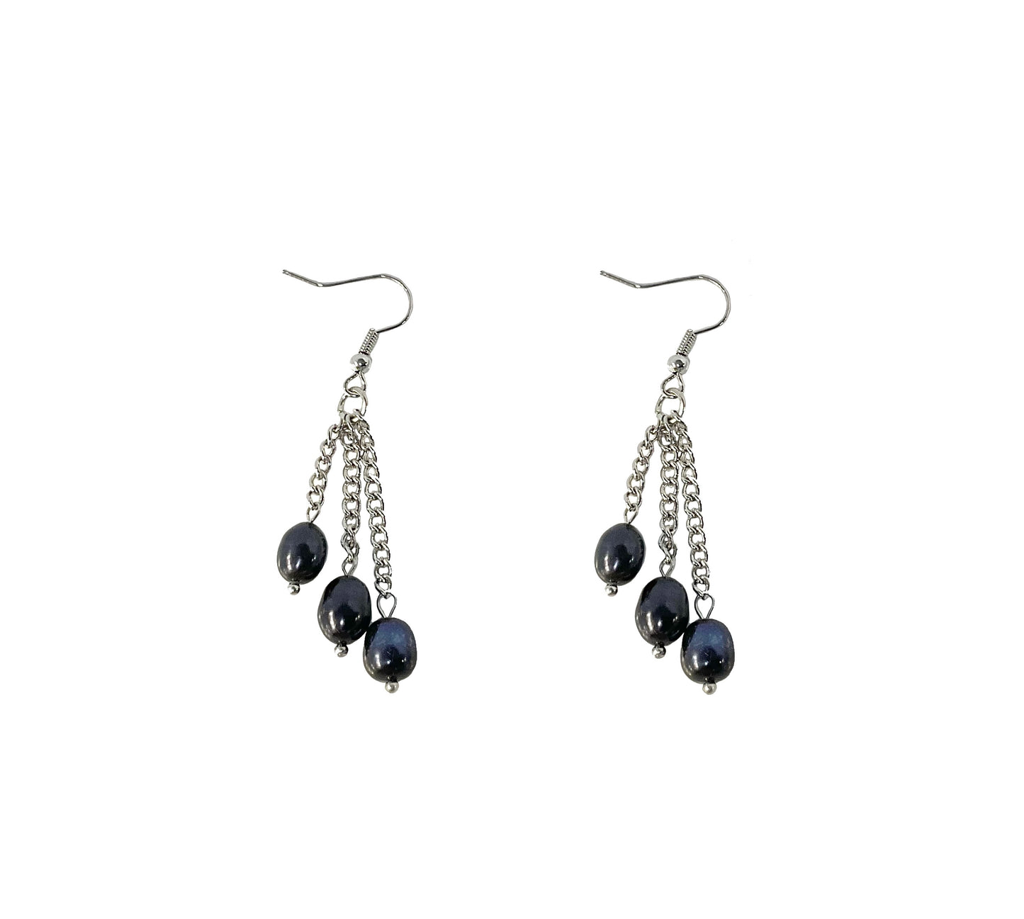 Pearl Dangling Earrings#28-11174BK