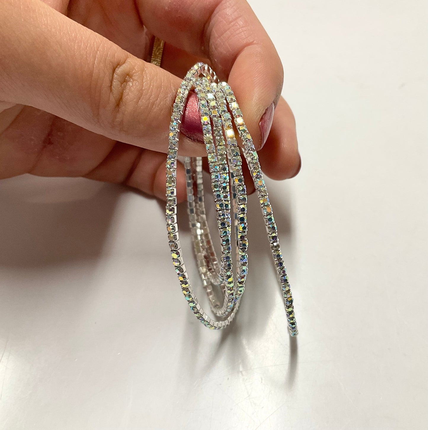 5-Strand Stretch Bracelet #12-83018SAB (Silver)