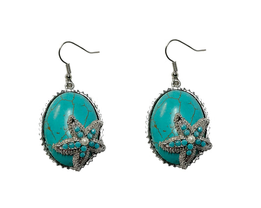 Starfish Turquoise Earring #19-142615