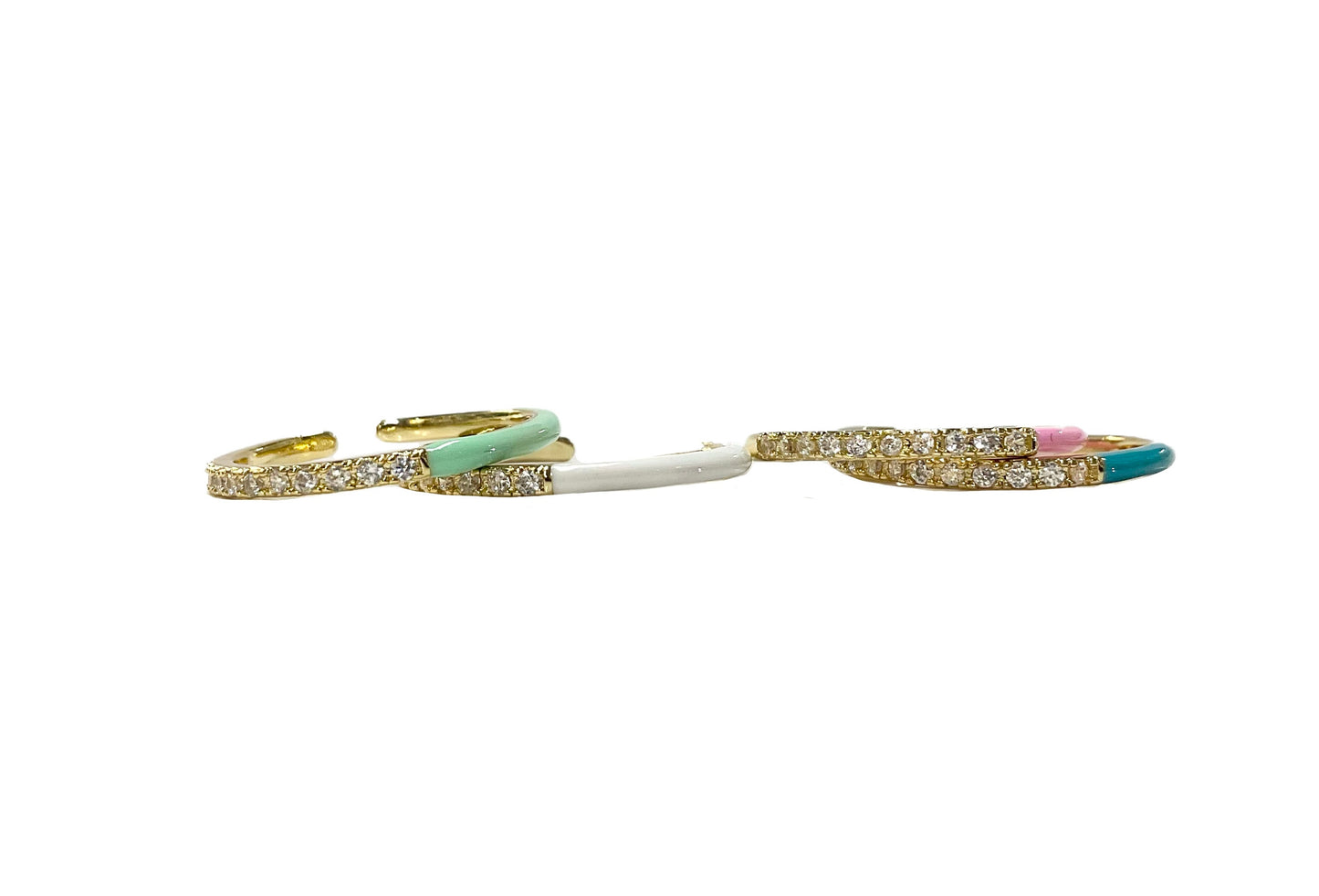 Enamel Side Stone Ring Set 2 #89-17220