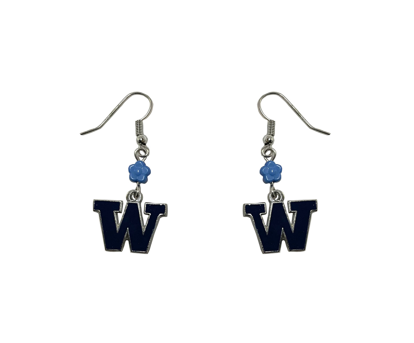 Huskies Logo Flower Earrings #94-5253