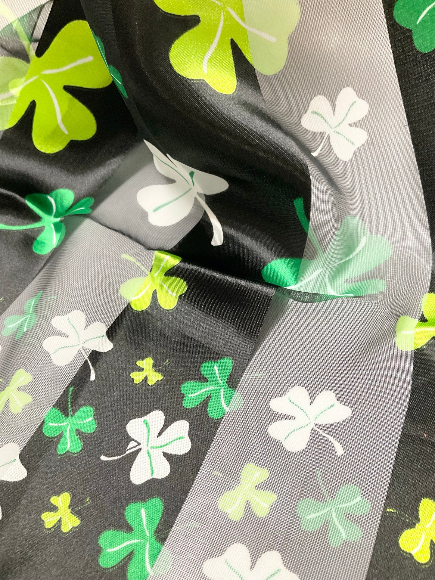 Shamrock Satin Scarf #OS-1527BK (Black)