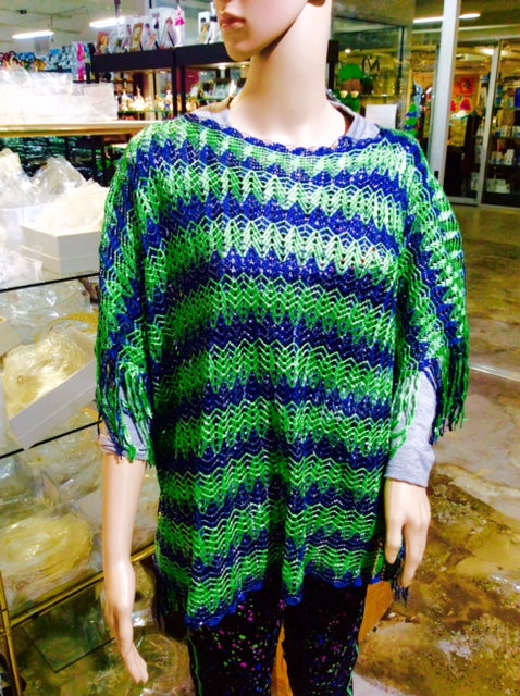 Seattle Fan Chevron Poncho #88-29399