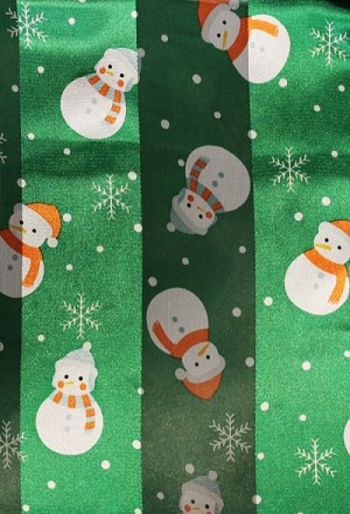 christmas Snowman Satin Scarf #OS-3047GN (Green)