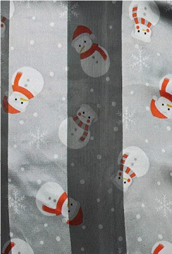 Christmas Snowman Satin Scarf #OS-3047SI (Silver)