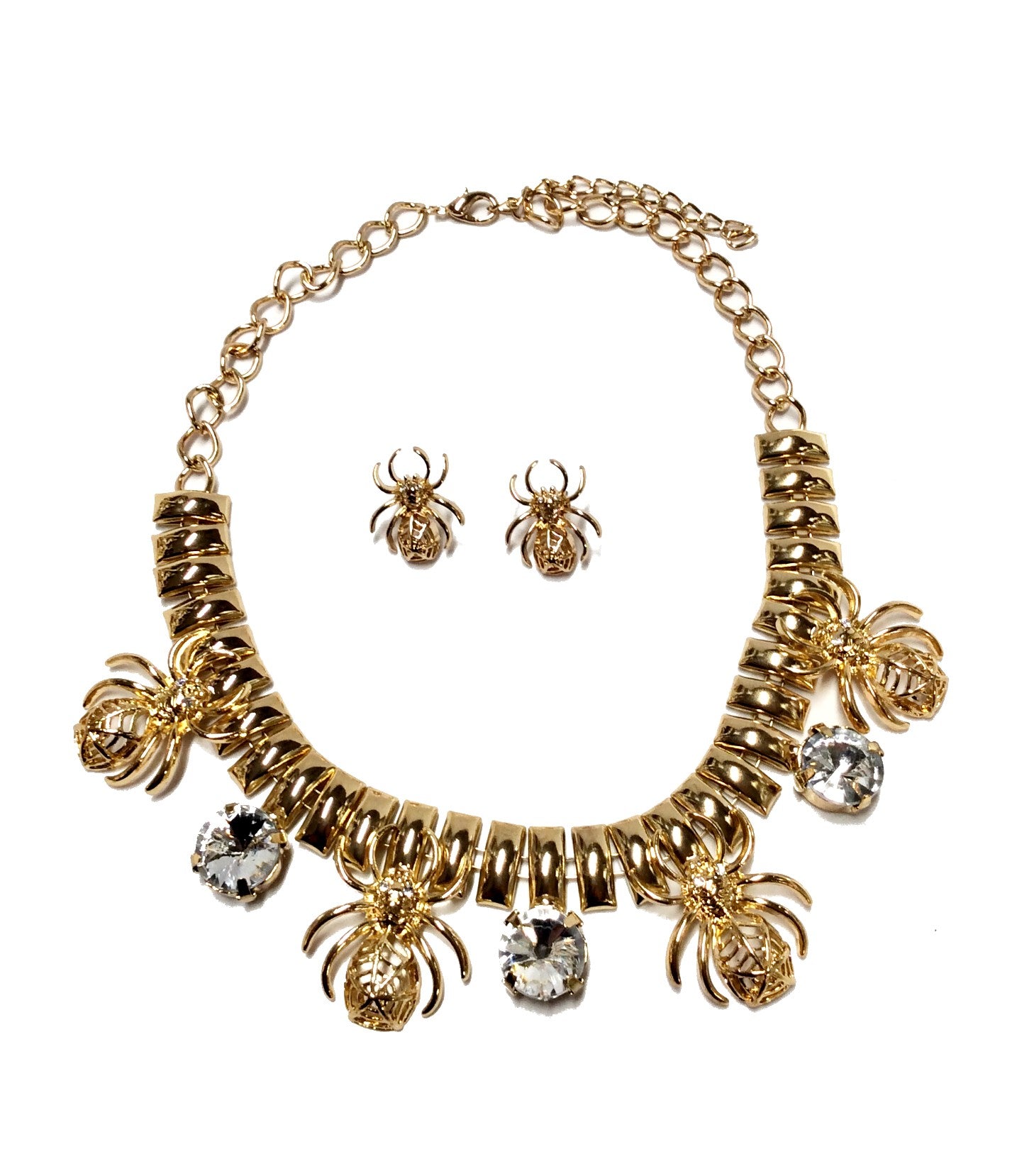 Spider Necklace and Earrings Set#12-13961GD