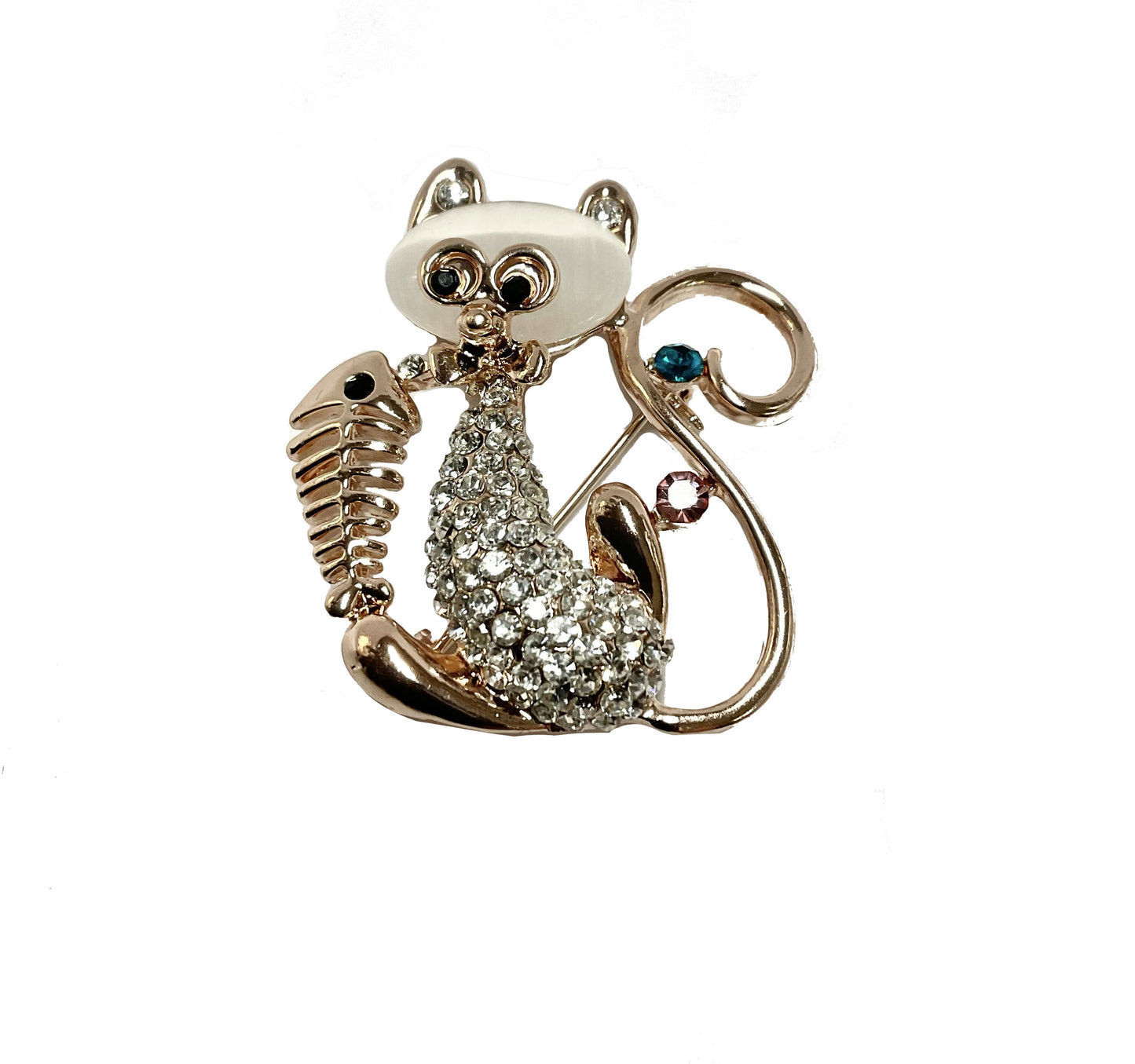 Cat with Fish Bone Pin#88-09030
