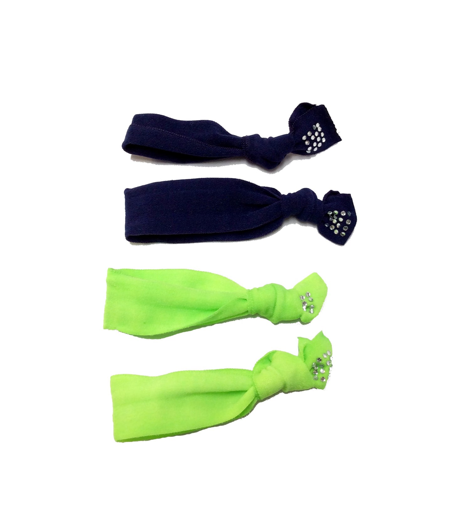 Green & Navy Hair Ties